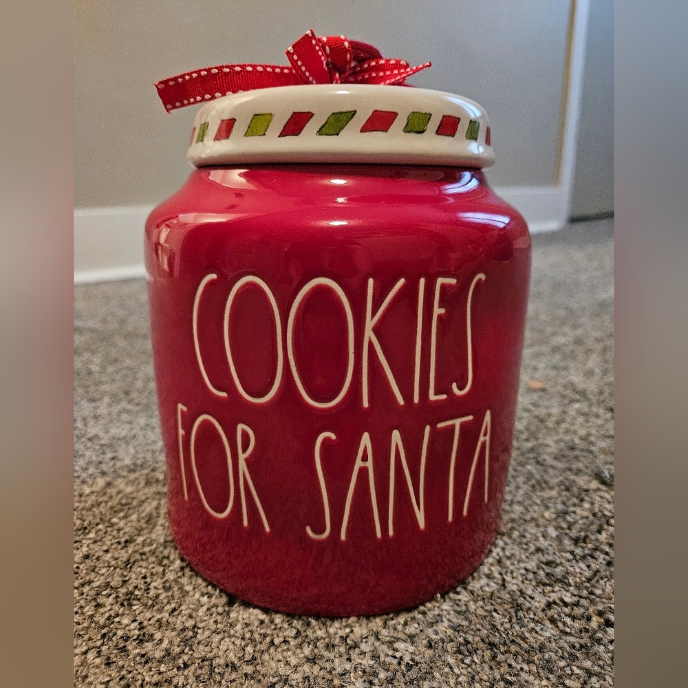 Cookies For Santa Cookie Jar Rae Dunn Christmas Huge Brand New